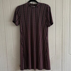 BCBGeneration Black and Pink Striped Mockneck  Dress size M